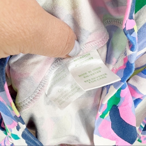 Lilly Pulitzer Tiki Wrap Romper Havin A Blast Purple Floral XXS - Picture 9 of 12